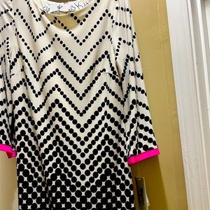 Eliza J Dress Sheath Black White Pink